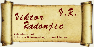 Viktor Radonjić vizit kartica